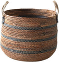 Zerodeko Woven Storage Baskets Straw Planter Basket Toy Blanket Organizer Seagrass Laundry Large Wicker Plant Tree for Dirty Clothes Pillows