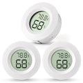 Atogou 3-Pack Mini Hygrometer & Thermometer, Indoor Outdoor Digital Humidity Meter Gauge Temperature, ℉/℃, for Home, Office, Reptile, Car, Greenhouse, Lab, Terrarium, Cellar.. A01 White