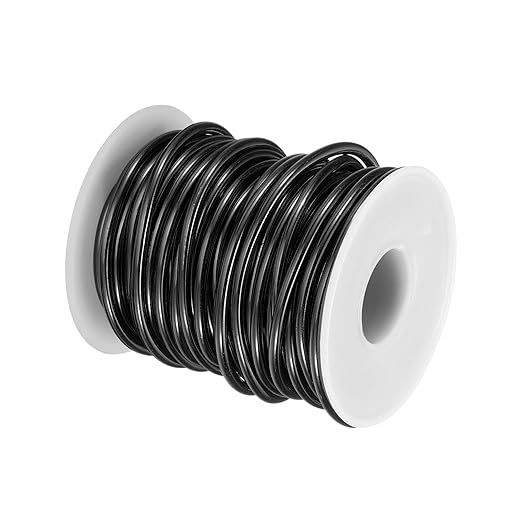 HARFINGTON Bonsai Wire Anodized Aluminum Training Wire Roll 3mm/9 Gauge 33ft Length Bendable Bonsai Tree Wire for Garden, Horticulture, Landscape, Planting, Black