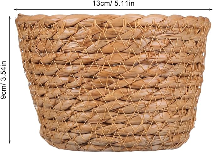 Alipis Wicker Planter: 5.1" Seagrass Plant Basket Indoor - Hand-Woven Planter Basket with Liner for Houseplants, Succulents & Boho Farmhouse Decor 2-Pack