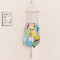Stuffed Animal Storage Net, 68 Inch Jumbo Macrame Vertical Stuffed Animals Hammock Corner, Wall Ceiling Hanging Stuffy Hammock Plushie Holder Display for Kid Boy Girl Gift Boho Nursery Decor (Cream)