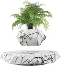 Levitating Plant Pot, Magnetic Levitation Flower Pot Rotating Planters Suspension Floating Plant Succulents Potted for Home Living Room Office Desk Decoration (Imitation Marble Pattern)