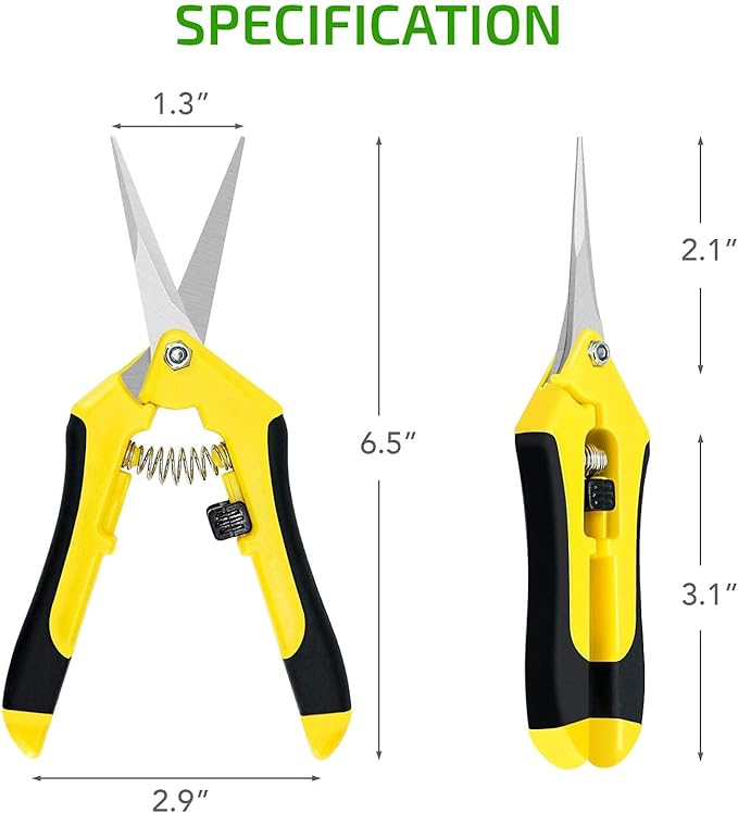 iPower 6.5 Inch Gardening Scissors Hand Pruner Pruning Shear for Gardening and Trimming, Heavy-Duty, Ultra Sharp Stainless Steel, Yellow, 10-Pack
