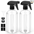 Bontip Glass Spray Bottle, Glass Spray Bottle Set & Accessories Refillable for Plants Window Cleaners Aromatherapy Facial Hydration Watering Flowers Hair Care (2 Pack/8 oz) (Transparent)