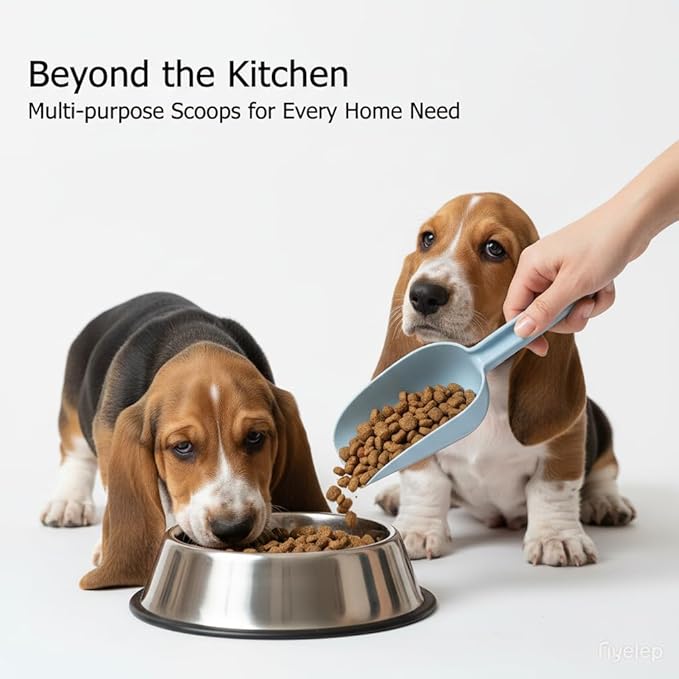 Flour Scoop Set of 3 for Canisters, Ice, Popcorn, Pet Food, Dry Goods, Coffee Beans, Candy - Plastic Scoops 1.7/3.4/5.1 oz