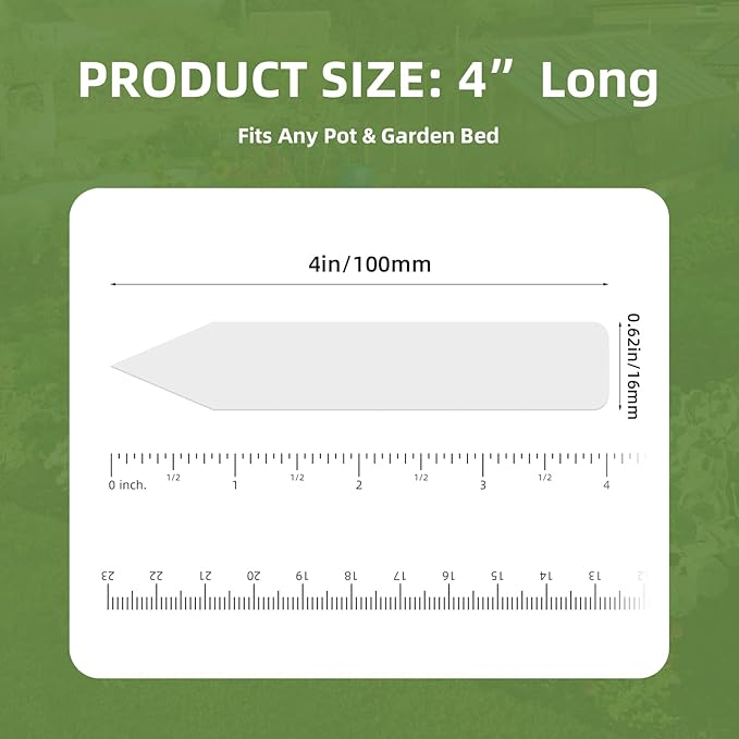 Cleangor 1000Pcs Plant Labels with Marker Pen, 4" Plant Tags for Garden Waterproof, Reusable Plastic Plant Markers Garden Labels for Seedlings, Vegetables, Flowers, Gardening Organization Kit