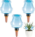3Pcs Frog Plant Self Watering Globes for Indoor and Outdoor Plastic Water Bulbs Top Fill Plant Watering Globes Slow Release Terracotta Plant Watering Devices System for Plants, Blue
