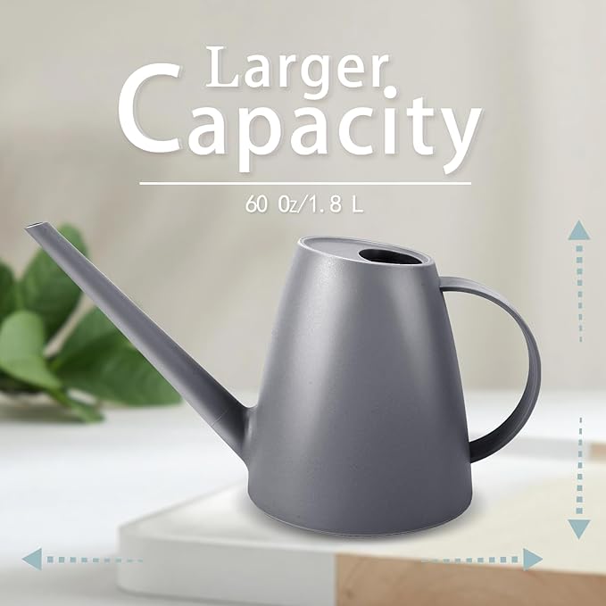 Watering Can for Indoor Plants, Small Watering Cans for House Plant Garden Flower, Long Spout Water Can for Outdoor Watering Plants 1. 8L 1/2 Gallon (Gray)