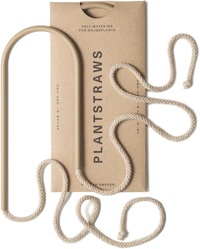Beautiful Self-Watering Wick System for Effortless Plant Care, Automatic Drip Irrigation, Sustainable & Stylish Scandinavian Design, Ideal for House Plants (S, Beige Sand)