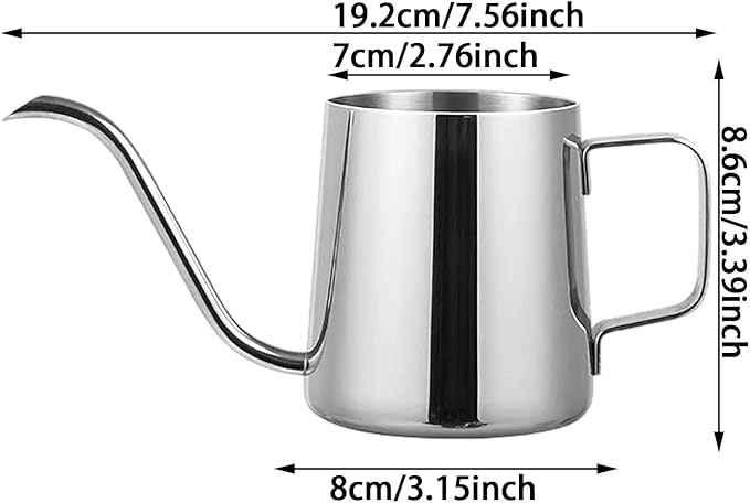 12 oz/350 ml Small Watering Can, Stainless Steel Durable Decorative Indoor Watering Cans for House Plants with Long Spout and Handle,Metal Stylish Modern Water Can for Plants for Home Outdoor