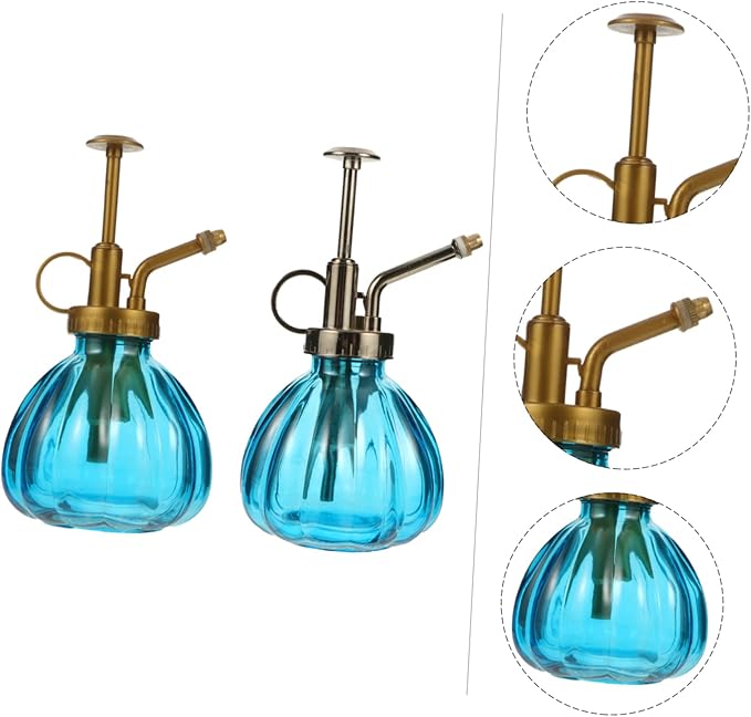 SUPVOX 2pcs Glass Plant Mister Spray Bottles Retro Design for Bonsai Plants Watering