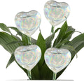 Heart Plant Watering Globes – 4-Pcs Set Self-Watering Globes – Water Globes for Indoor Plants, Flowers, Outdoor Plants – Watering Bulb Water Dripper – Cute Iridescent Glass Heart Globes
