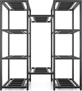 Plant Stand Indoor Outdoor,10 Tier Tall Metal Plant Stands Holder,Heavy Duty Wrought Iron Plant Shelves for Multi Large Pots,Black Tiered Flower Display Riser for Living Room,Patio,Balcony