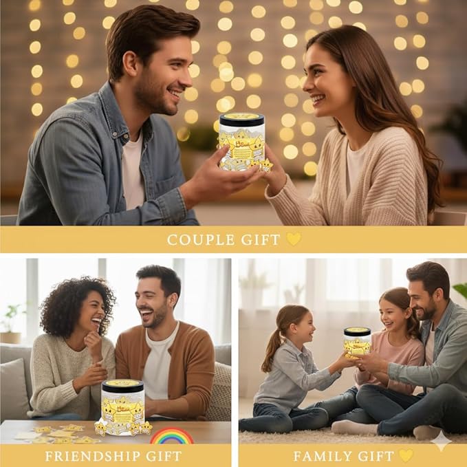 Long Distance Relationship Gift - Positive Star Jar with 60 Affirmation Cards, Moving Away Friendship, Star Gifts for Friend Couple Boyfriend Girlfriend Coworker, Inspirational Keepsake