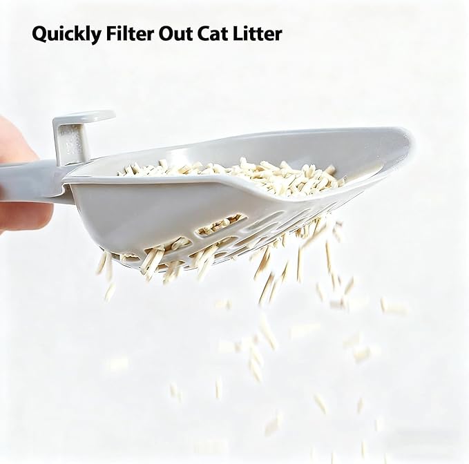 Cat Litter Scoop, 2PACK Litter Sifter Scoop with Hollow Grid for Pine Pellets,ABS Plastic Kitty Litter Scooper