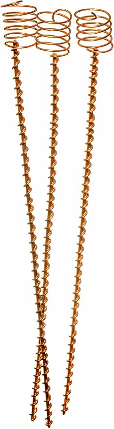 Electroculture Grows 24" Long Solid Copper Forever Stake Traditional Plant Stakes Pack of 5 - Wrapped with Pure Solid Copper Wire