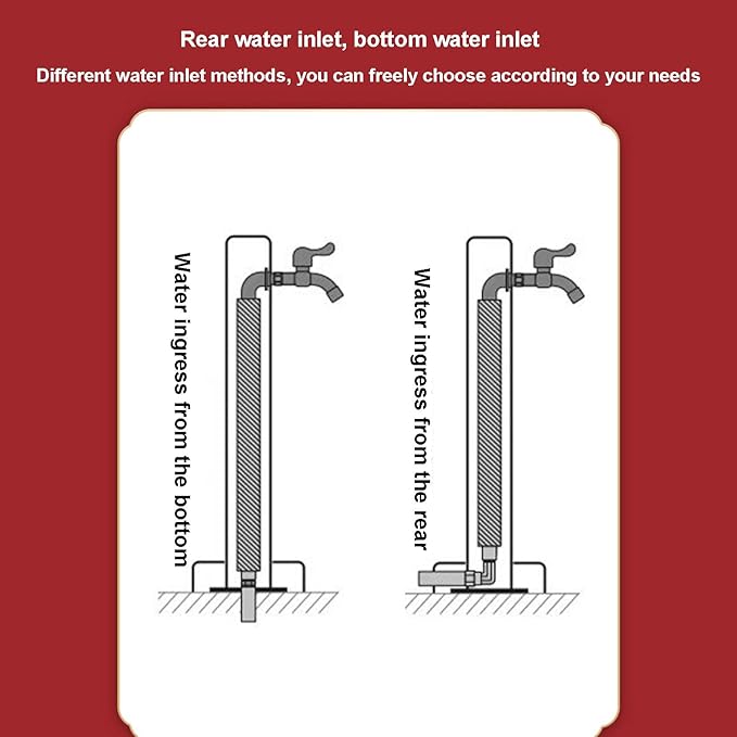 Stainless Steel Garden Water Column - Outdoor Hose Holder & Faucet, Durable Metal Water Pipe Extension, Stylish Dispenser Hydrant Fountain Feature (95CM)