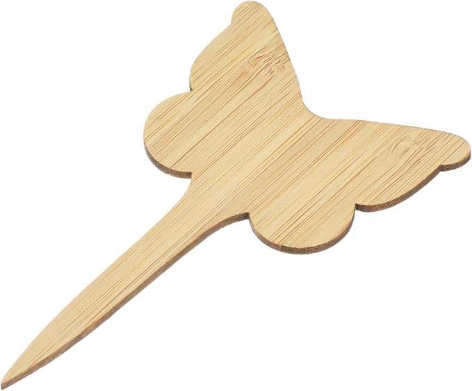 PATIKIL Plant Labels, 40Pcs Bamboo Butterfly Shape Marker Tags for Outdoor Indoor Garden