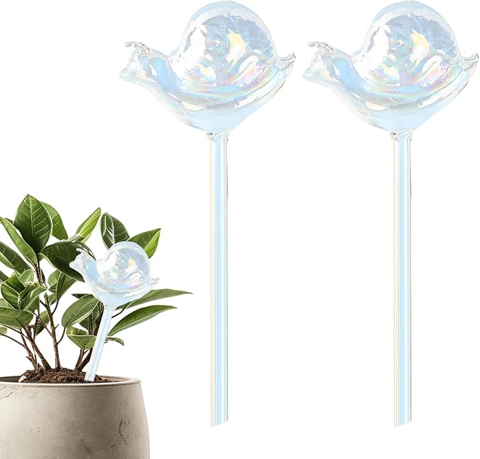 Self Watering Globes, High Borosilicate Glass Snail Design, Large Capacity Automatic Plant Waterer for Indoor Outdoor Plants, Fits Potted Herbs Succulents Office Flora (2pcs)