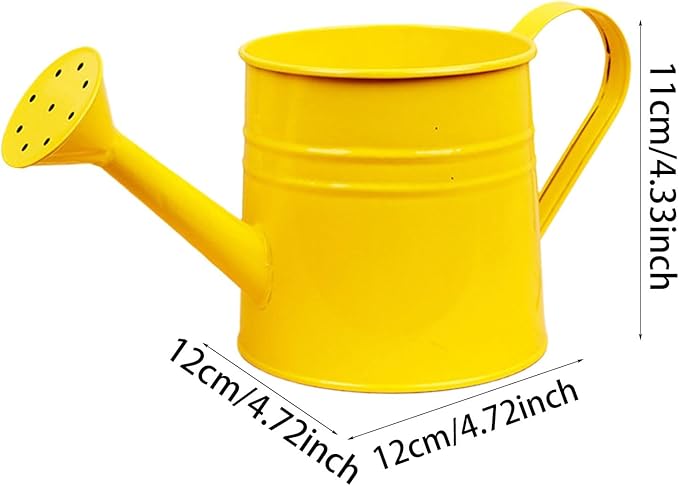 1.6L Watering Can for Indoor Outdoor Plants, Modern Small Watering Cans, Metal Flower Watering Can, Long Spout Watering Can-Colorful Plant Waterer for Indoor Bonsai Plants Garden Flowers (Yellow)