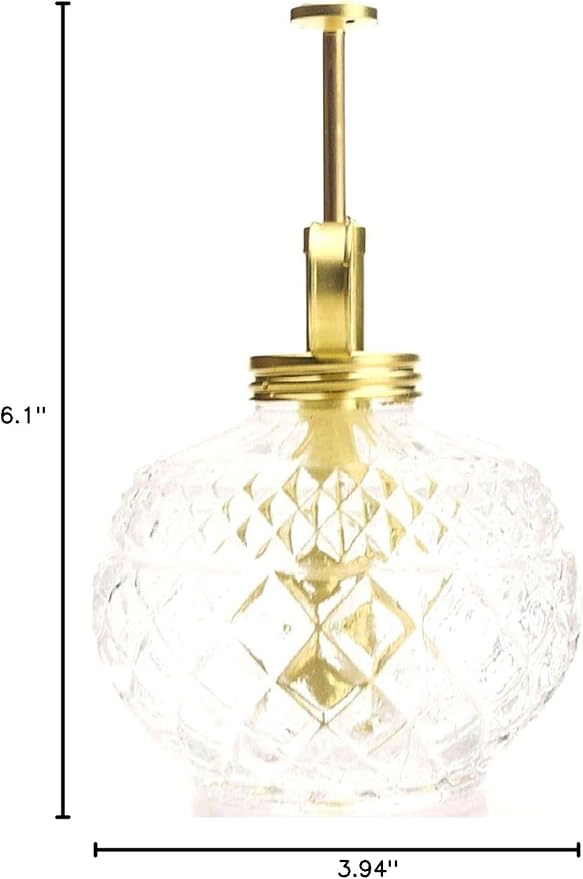 Plant Mister- Clear Color Glass Bottle & Brass Sprayer (Matt Gold)