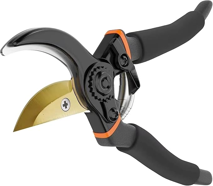 Garden Shears, Sharp Pruners for Gardening with Locking Mechanism, Ideal for Trimming, Harvesting
