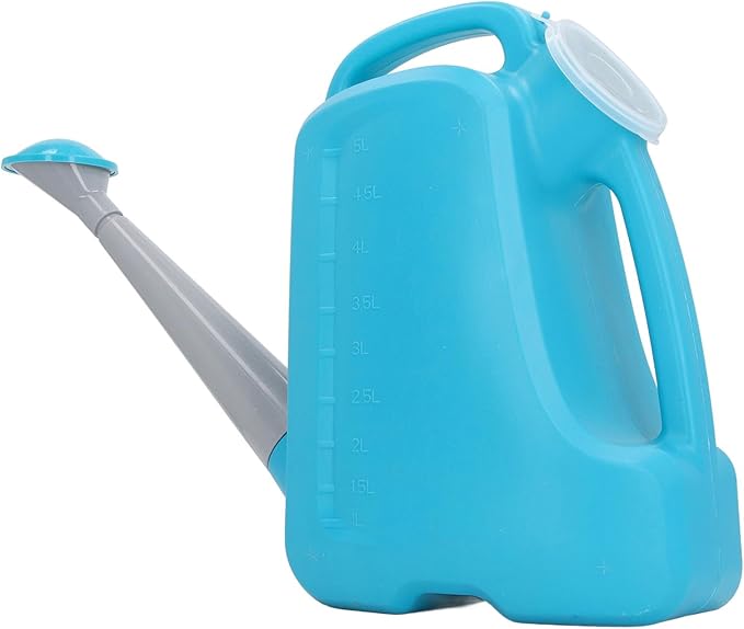 Garden Watering Can with Water Level Indicator, Large Outdoor Plant Waterer for Lawn Garden Yard, Comfort Grip Handle, Dark Blue