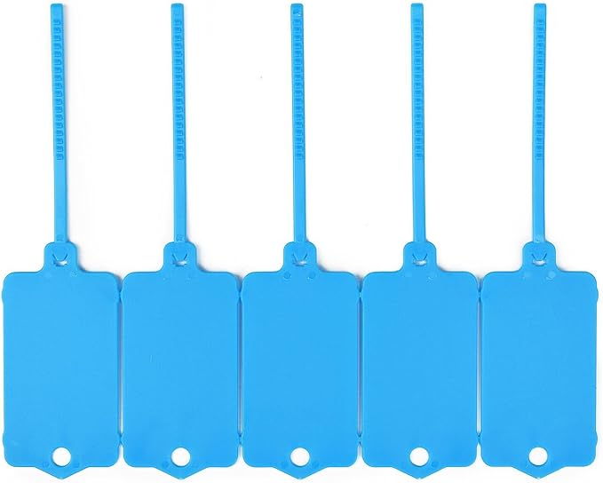 10000 Blank Plastic Tags for Labeling Reusable Hanging Tags Ties Key Tags Storage Tags Waterproof Plastic Mark Label Writable Hang Sign (Blue)