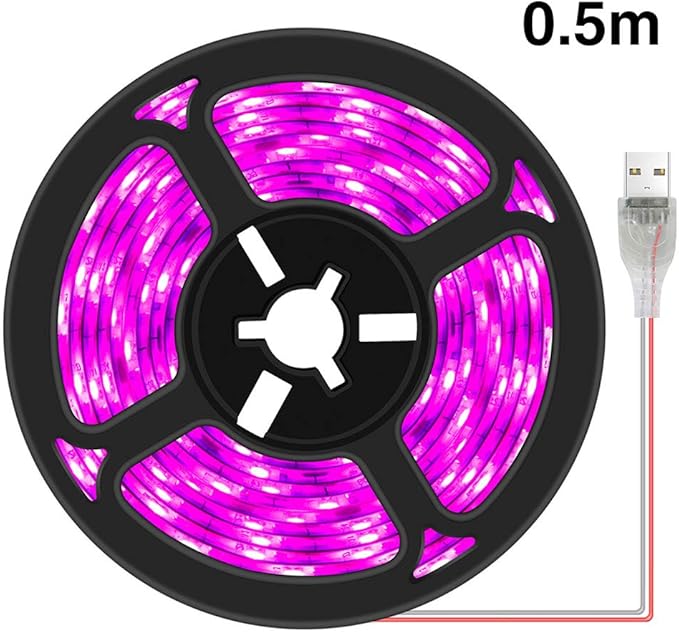 Plant Grow Light Strip 2835 SMD IP66 Waterproof Full Spectrum LED Light for Indoor Plants, Greenhouse, Aquarium, Garden, Flowers & Veg - USB Interface