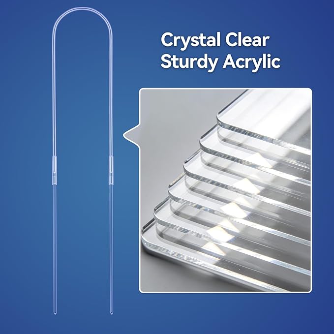 4 Pack U-Shaped Clear Acrylic Plant Supports - 23 inches Indoor/Outdoor Climbing Vine Trellis for Potted Plants, Ideal for Ivy & Tropical Houseplants,Plant Support Hoya Trellis (Modern Garden, 4)
