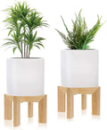 2 Pack Wood Plant Stand Indoor Holders for Plants, Sturdy Flower Pot Stands Plants Shelf, Wooden Stool for Patio Plant Stand, Fit 5-18 Inch Variety Flower Pots, Easily Assemble (2 Pack-White)