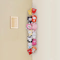 Stuffed Animal Storage Chain Boho Room Decor, Hanging Stuffed Animal Holder with 20 Metal Clips, Macrame Plush Toy Corner Organizer for Kids Baby Nursery Bedroom Playroom Wall Decor