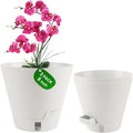 Pottiffe Self-Watering-Pots-for-Indoor-Plants, 8 Inch Flower Pots for Indoor Plants, 3 Pack Plastic Planters with Drainage Holes and Saucers