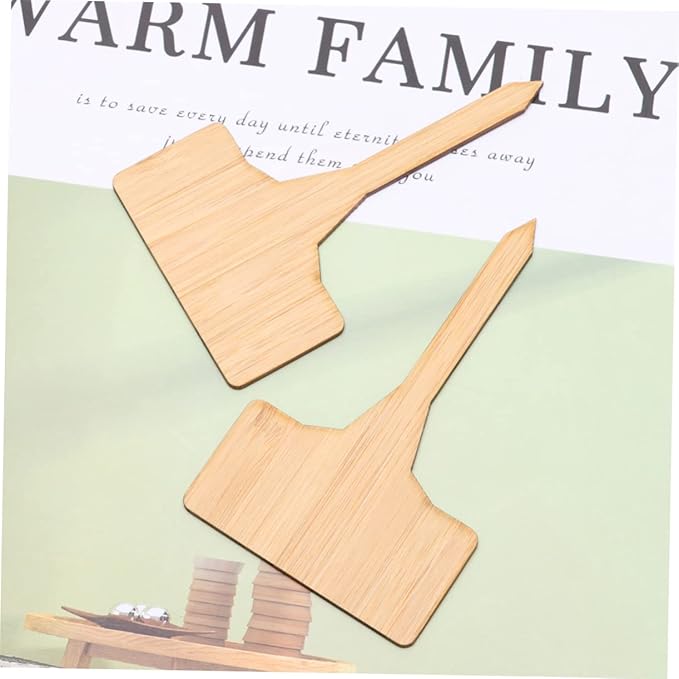 Kisangel Sets Succulent Plant Markers t Shape Thicken Bamboo Sturdy Seedling Label Sign for Outdoor Garden Pcs