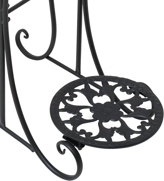 32inch Tall Metal Plant Stand Multi Tiered 4 Tier Multiple Flower Pots Holder Shelf Rack Display Stand Wrought Iron Planter Display Rack Potted Planter Shelves Organizer for Patio Balcony Garden