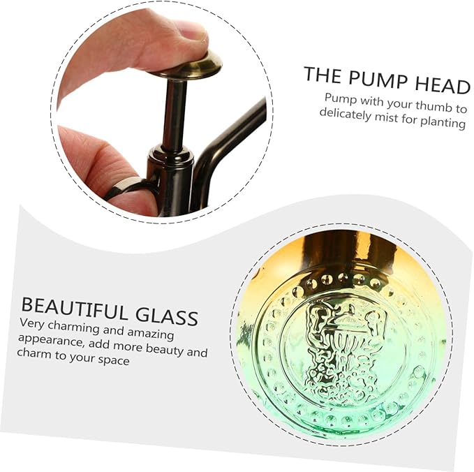 GALPADA Vintage Embossed Glass Plant Mister Gradient Water Spray Bottle for Gardening for Houseplant Care and Maintenance