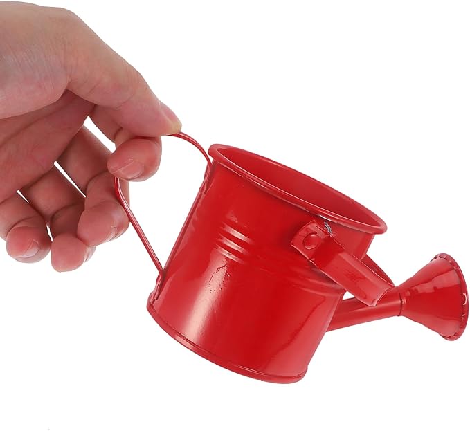 Yardwe 6pcs Kids Metal Watering can, Mini Iron Watering Pot for Indoor and Outdoor Plants, Colorful Garden Watering Cans with Long Spout and Ergonomic Handle, 5.90x2.95x2.95 inch