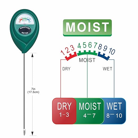 XLUX Soil Moisture Meter (Since 2015) - Durable 304 Stainless Steel Probe & Virgin ABS - Instant Read Hygrometer for Garden, Indoor & Outdoor Plants (Upgraded Design)