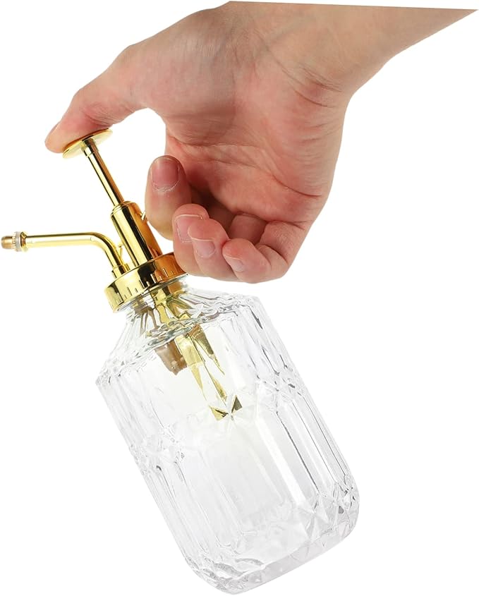 Mikikit Indoor Glass Watering Spray Bottle Retro Plant Mister for Use Fine Mist for Houseplants Gardens and Cleaning