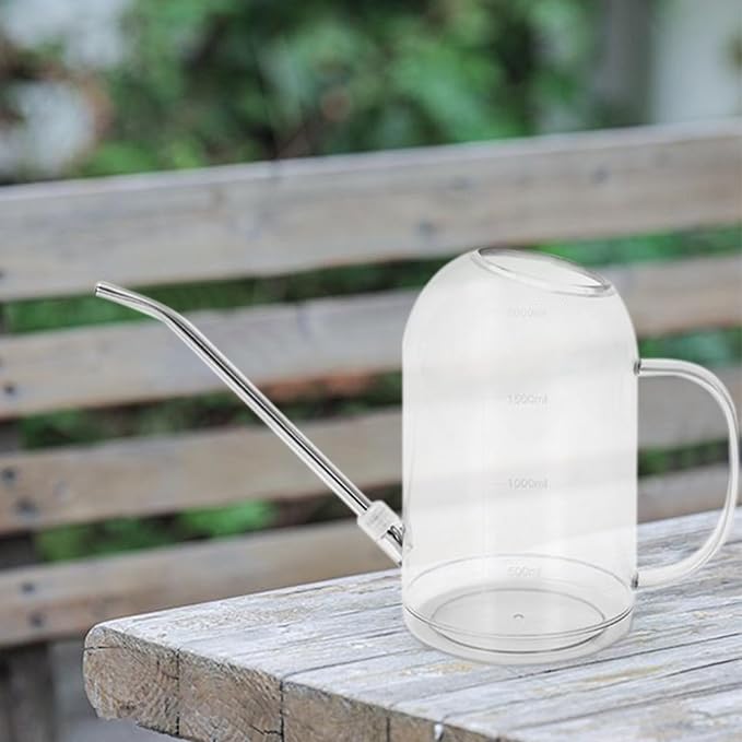 2L Large Long Spout Watering Can for Indoor Outdoor Plants, ABS Stainless Steel Garden Watering Pot with Ergonomic Handle, Precise Root Irrigation Tool for Patio Lawn Balcony