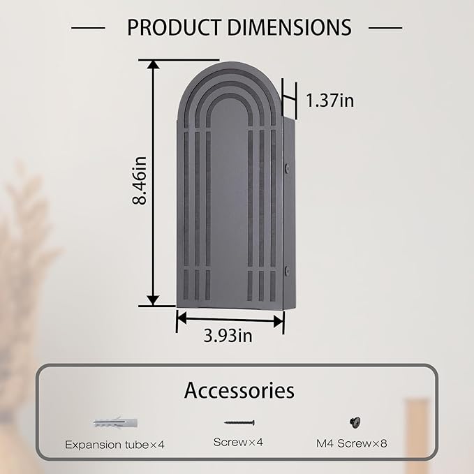 OYEFLY 2 Pcs Metal Wall Planter (Black)
