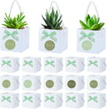 HejVulkan 40 Pack Succulent Wrap Bags Set with 2.5 inch Succulent Gift Bags, Mini Bows and Thank You Stickers, Great Party Favor Gifts for Wedding, Baby Showers, Bridal Showers(White)