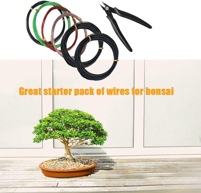 Bonsai Training Wire with Wire Cutter Aluminum Wire 1 1.5 2.0 mm for Shaping Styling Indoor Bonsai Trees
