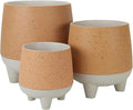 The HC Companies 6 Inch, 8 Inch and 10 Inch Orion Self Watering Planter - Lightweight Indoor Plastic Plant Pot for Herbs and Flowers, Muted Clay (3 Pack)