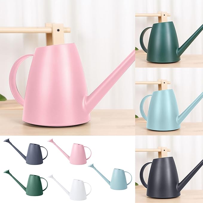1/2 Gallon Watering Can Indoor Plants with Removable Sprinkler Head and Handle, Long Spout Plastic Watering Can for House Plants Bonsai Flower Garden Indoor