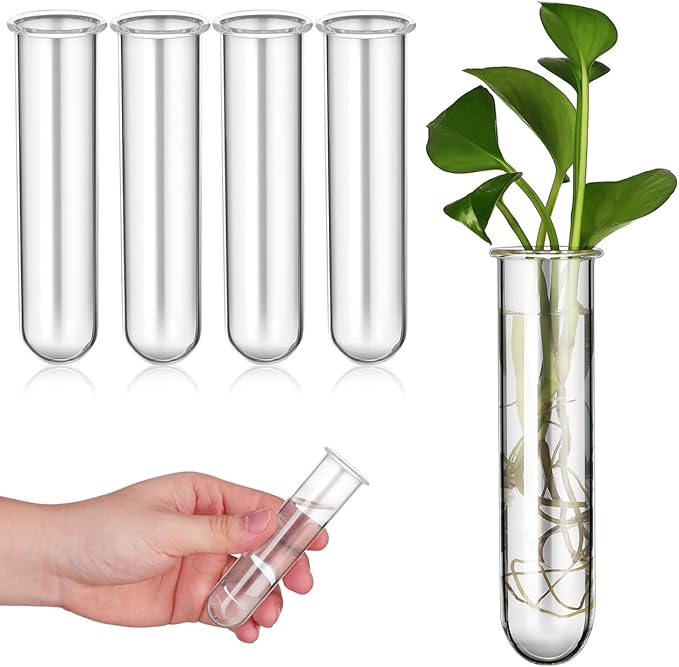 SHINEOFI 5pcs Glass Plant Propagation Tubes Test Tubes for Hydroponic Water Plants Home Office Decor Propagation Stations