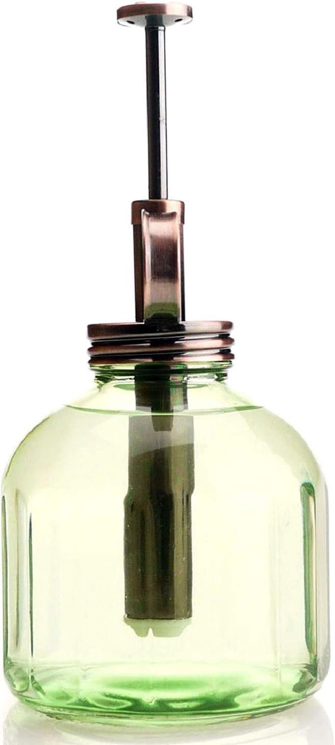 Plant Mister- Green Glass Bottle & Brass Sprayer (Antique Copper)