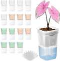 15 Pack 2 inch small self watering pots for indoor plants,semi hydroponic pots for leca and pon,clear plastic plant pot for propagation,seedling,cutting and African violet (muti-color, 2 inch)