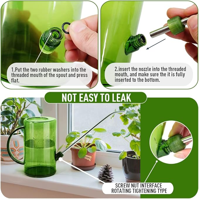 1L Long Spout Garden Watering Can with Precision Indoor Plant Watering Device
