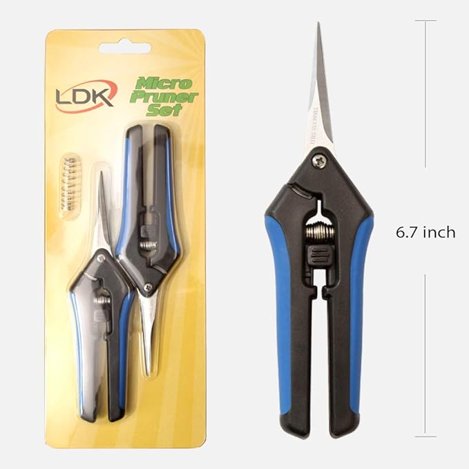 LDK 12Pack 6.7Inch Straight Blade Gardening Hand Pruner Pruning Snip Garden Trimming Scissors, High Cutting Efficiency Flower Snips for Gardening